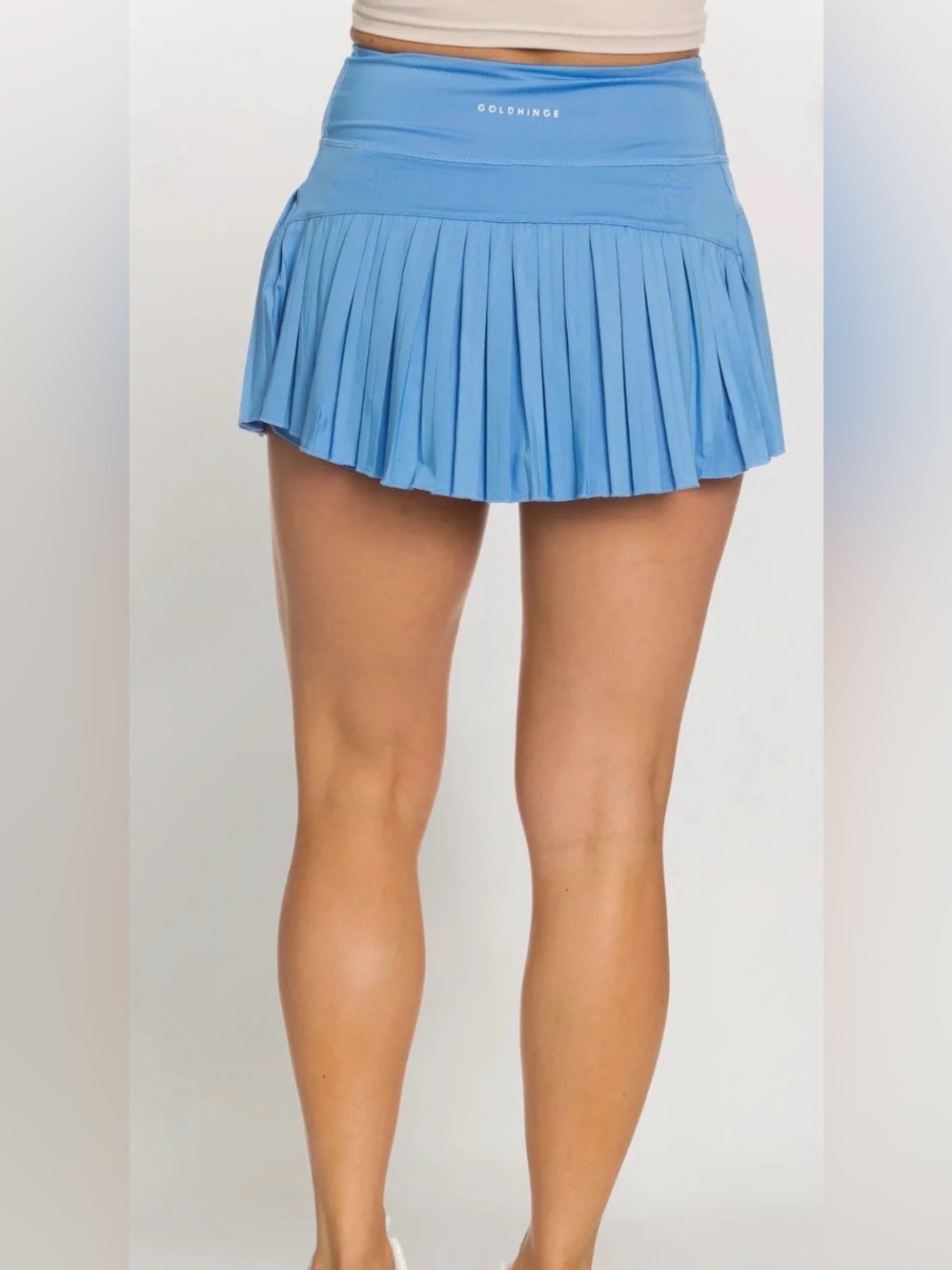 Gold Hinge Pleated Tennis Skirt Skort Olympic Blue Size Small